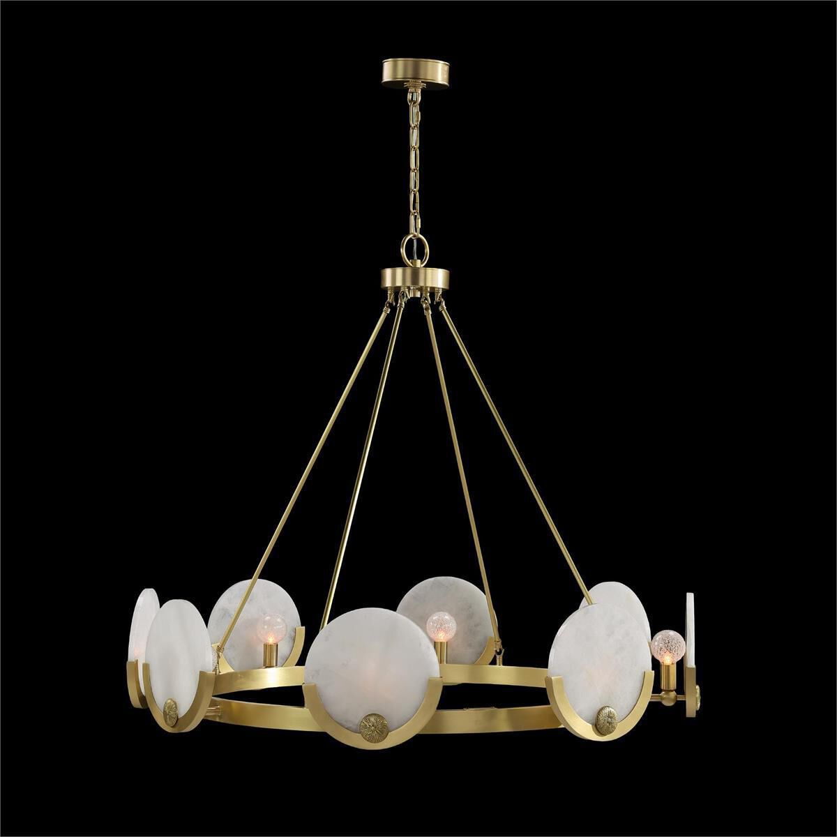 White Alabaster chandelier - Aria Stone for dining room view 2