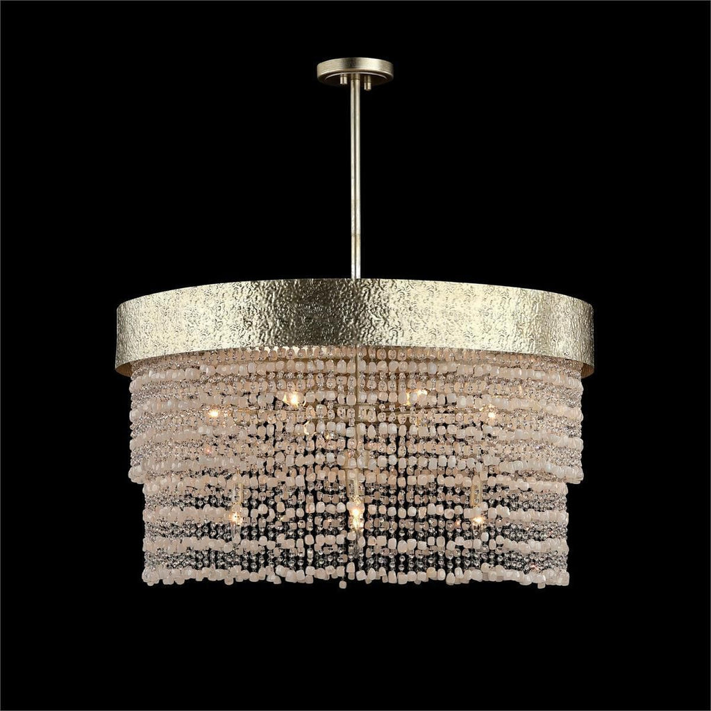 Silver Crystal chandelier - Marlow Stone for dining room view 2
