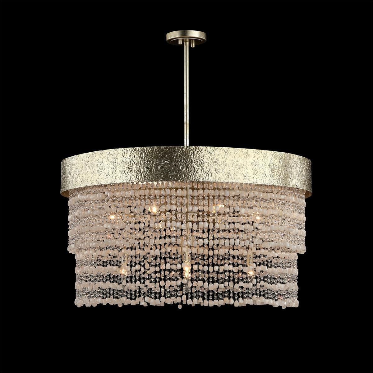 Silver Crystal chandelier - Marlow Stone for dining room view 2