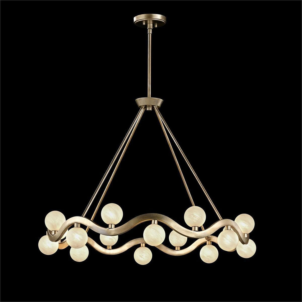 Silver Acrylic chandelier - Vesper Stone for dining room view 2