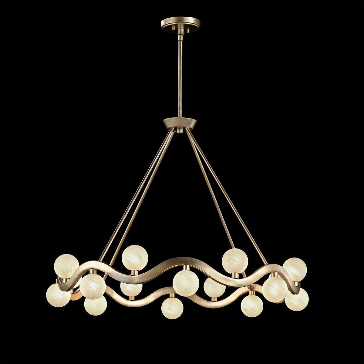 Silver Acrylic chandelier - Vesper Stone for dining room view 2