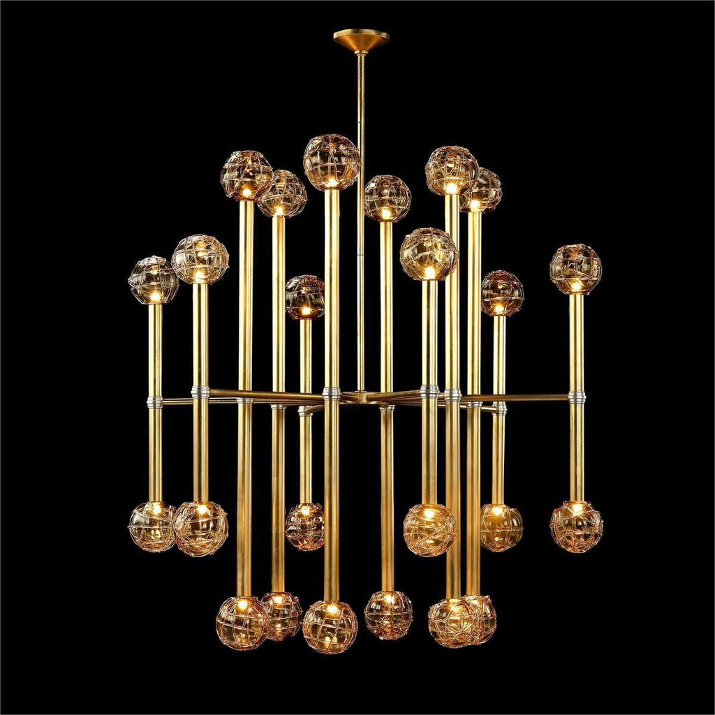 Gold Glass chandelier - Opal Stone for dining room view 2