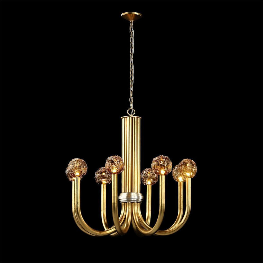 Gold Acrylic chandelier - Mira Stone for dining room view 2