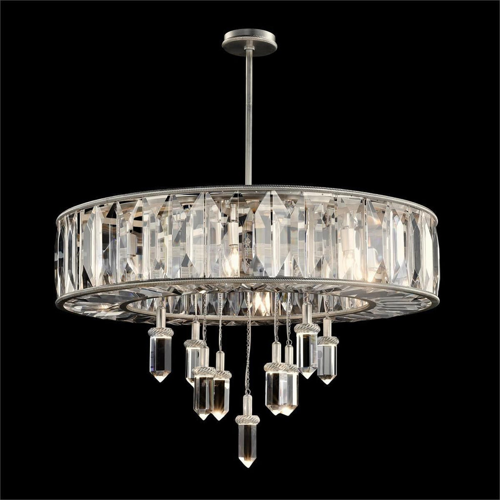 Silver Crystal chandelier - Galen Stone for dining room view 2