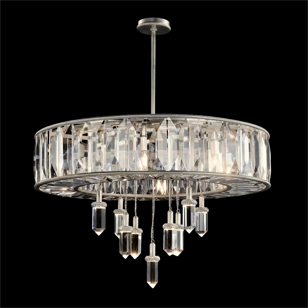 Silver Crystal chandelier - Galen Stone for dining room view 2
