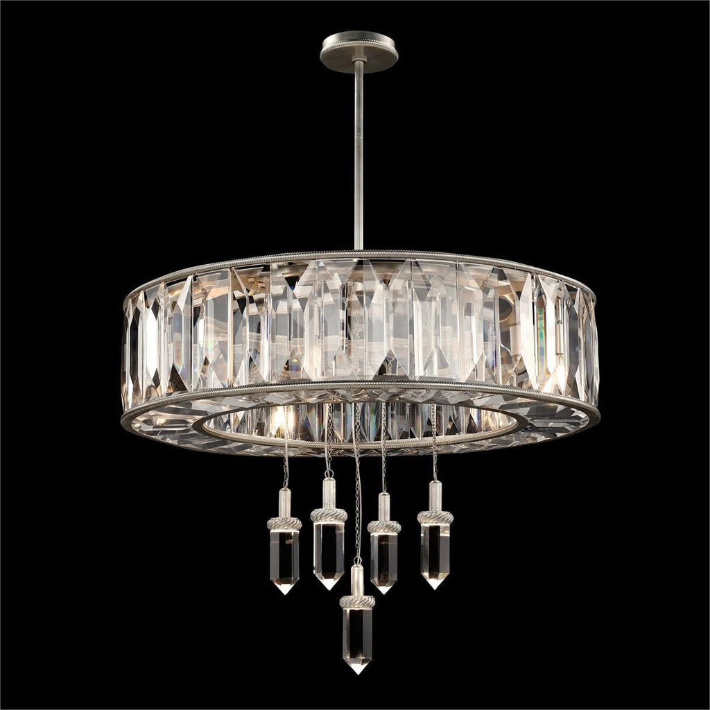 Silver Crystal chandelier - Juno Stone for dining room view 2