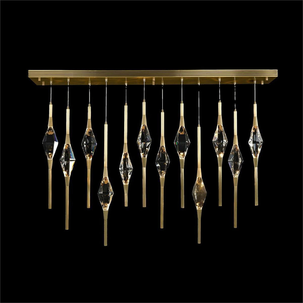 Clear Acrylic Linear chandelier - Solene Stone for dining room view 2