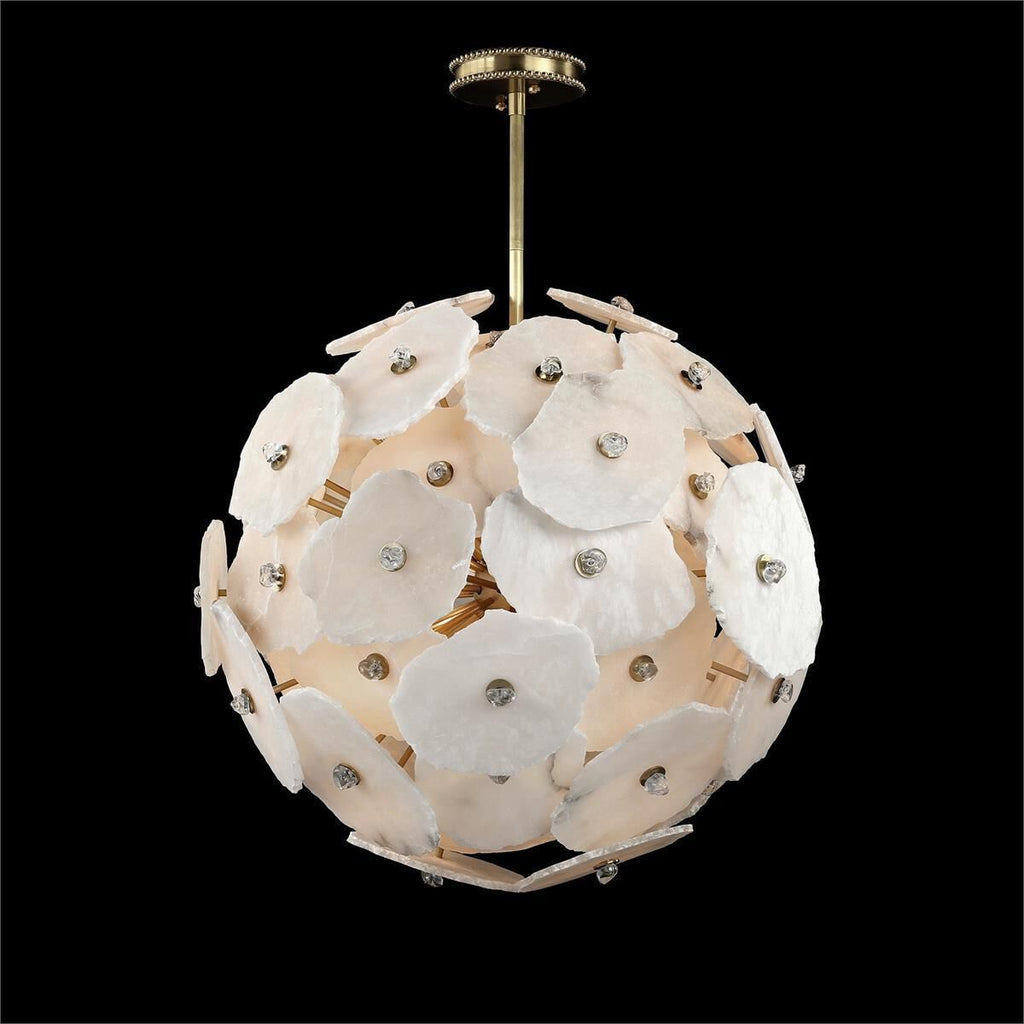 Brass Alabaster Linear chandelier - Lumen Stone for dining room view 2