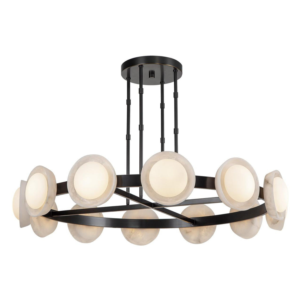 Bronze Alabaster chandelier - Linnea Trace for dining room view 1