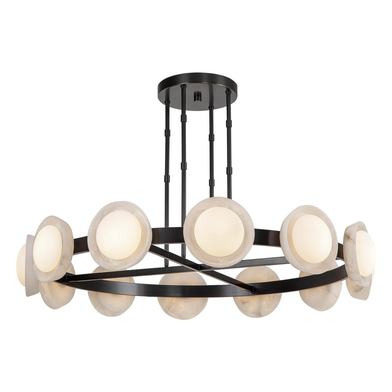 Bronze Alabaster chandelier - Linnea Trace for dining room view 1