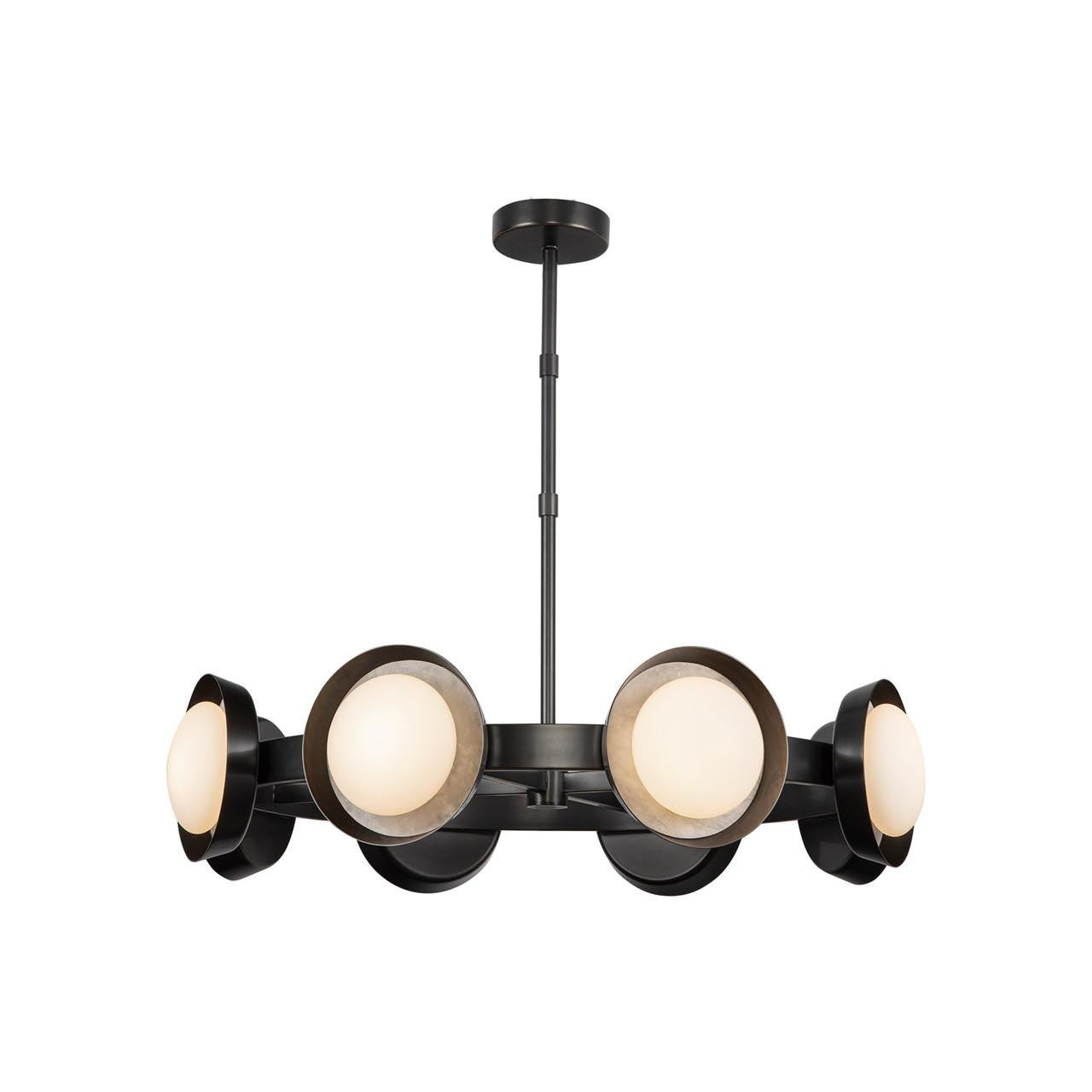 Bronze Alabaster chandelier - Ottilie Trace for dining room view 1