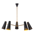 Matte Black Steel chandelier - Gemma Trace for dining room view 1