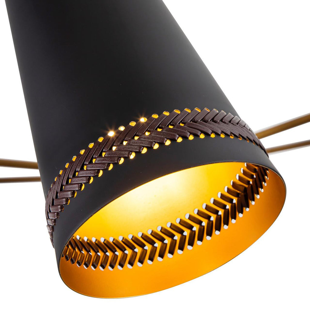 Matte Black Steel chandelier - Gemma Trace for dining room view 2