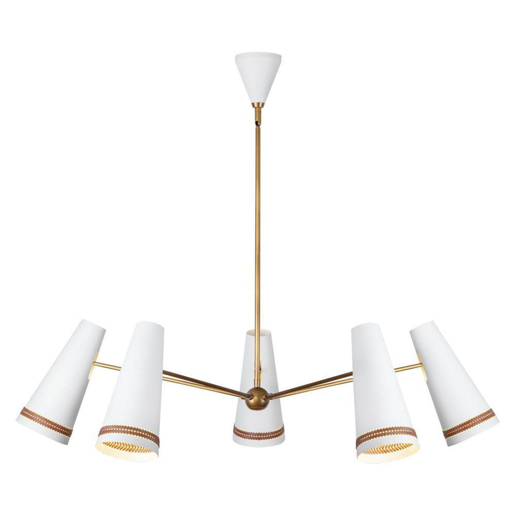 White Steel chandelier - Jessa Trace for dining room view 1