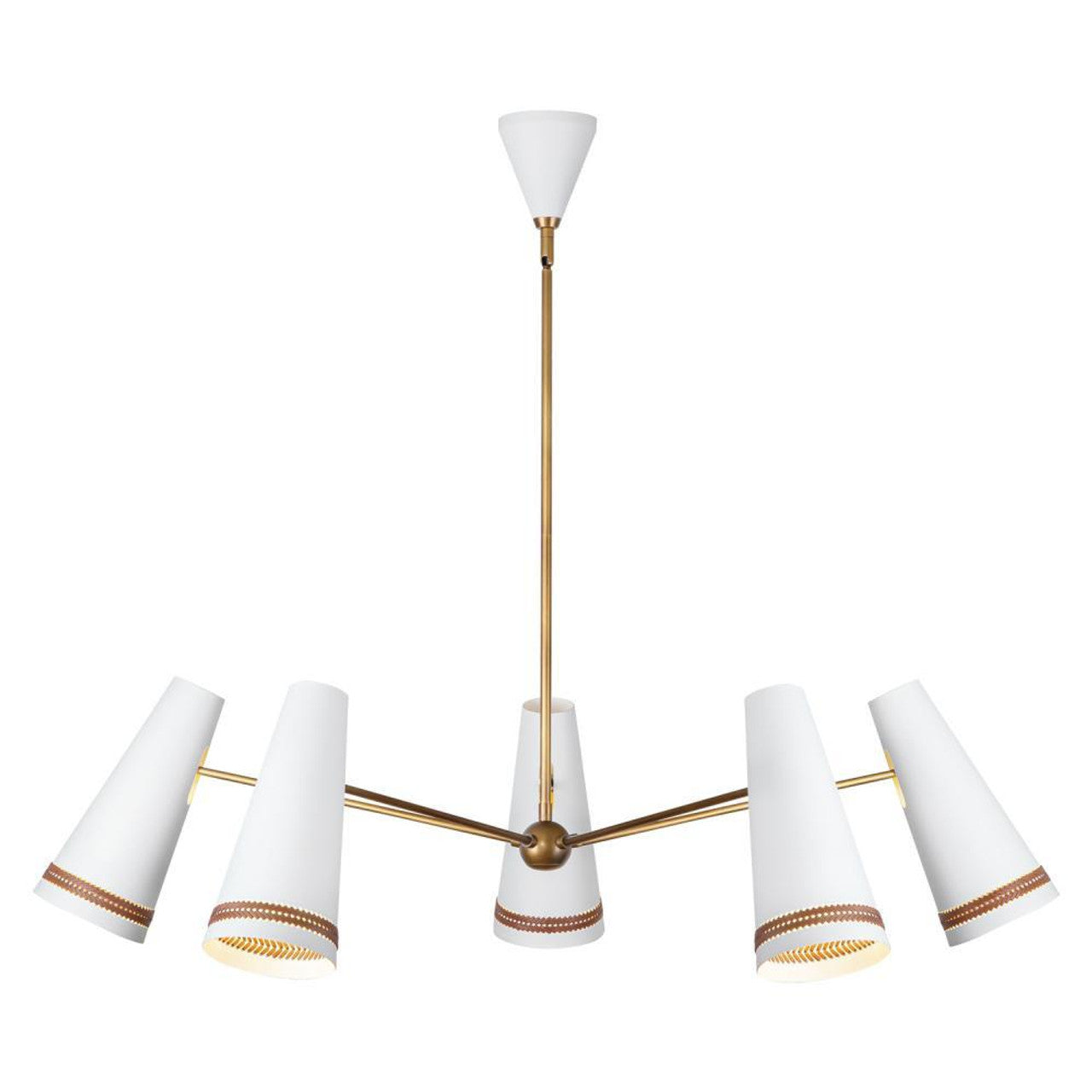 White Steel chandelier - Jessa Trace for dining room view 1