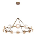 Antique Brass Alabaster chandelier - Sabine Trace for dining room view 1