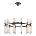 Bronze Glass chandelier - Paloma Trace for dining room view 1