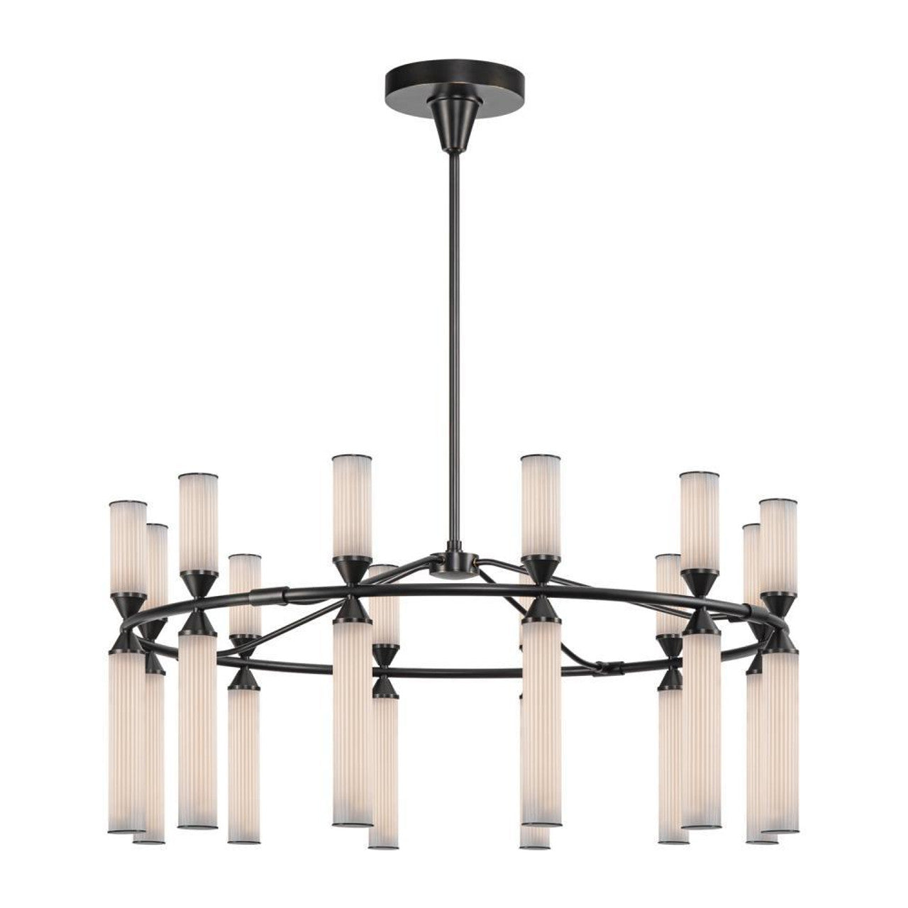 Bronze Glass chandelier - Paloma Trace for dining room view 1