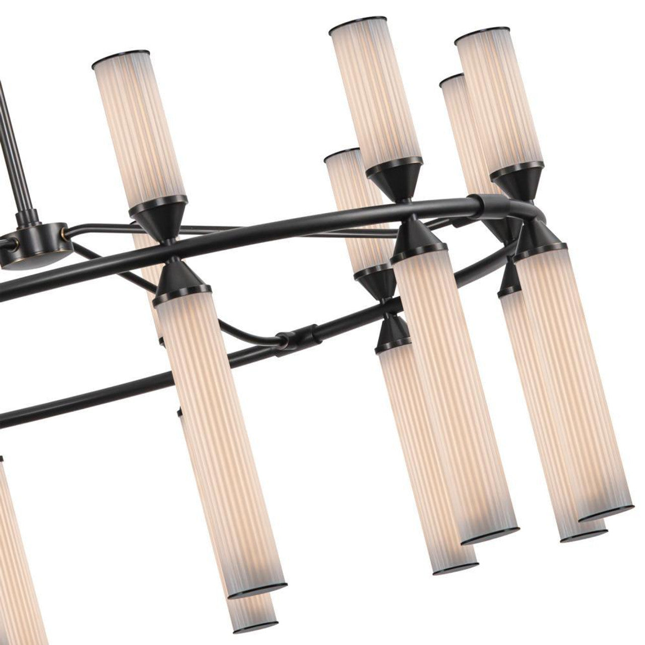 Bronze Glass chandelier - Paloma Trace for dining room view 3