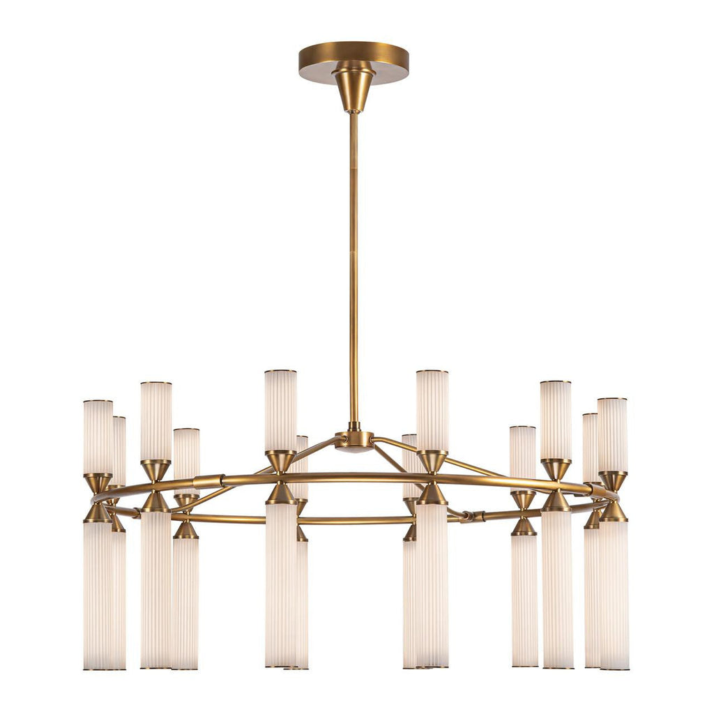 Antique Brass Glass chandelier - Evren Trace for dining room view 3