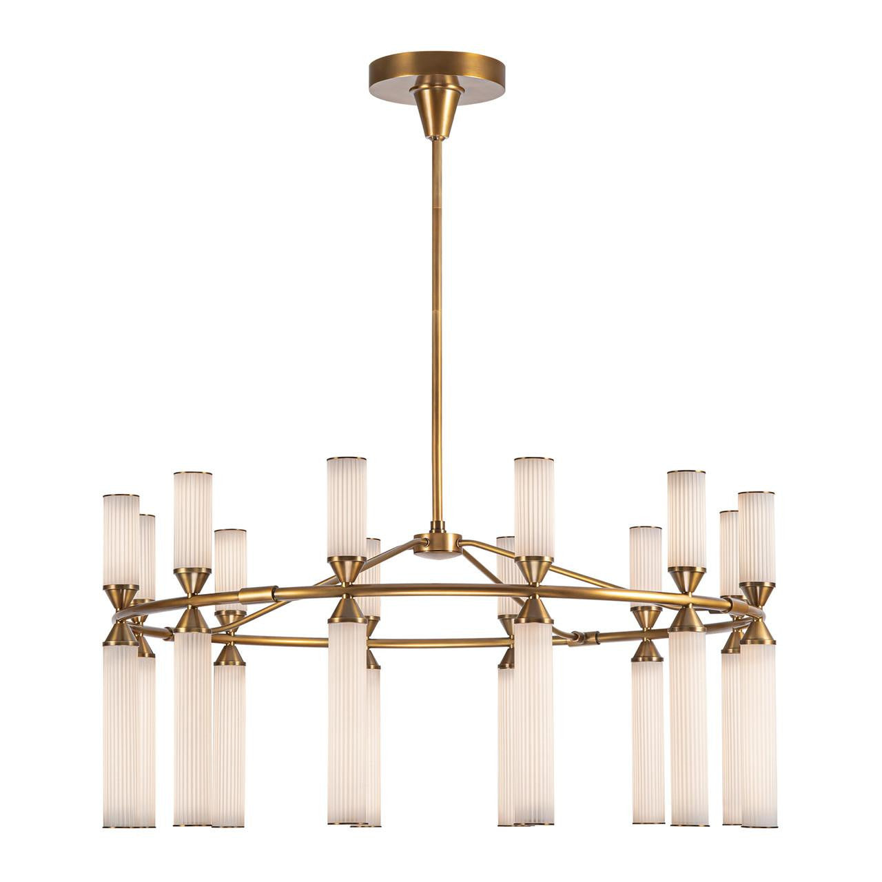 Brass Wood chandelier - Dahlia Trace for dining room view 2
