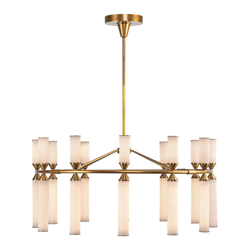 Antique Brass Glass chandelier - Evren Trace for dining room view 1