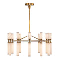 Antique Brass Glass chandelier - Evren Trace for dining room view 1