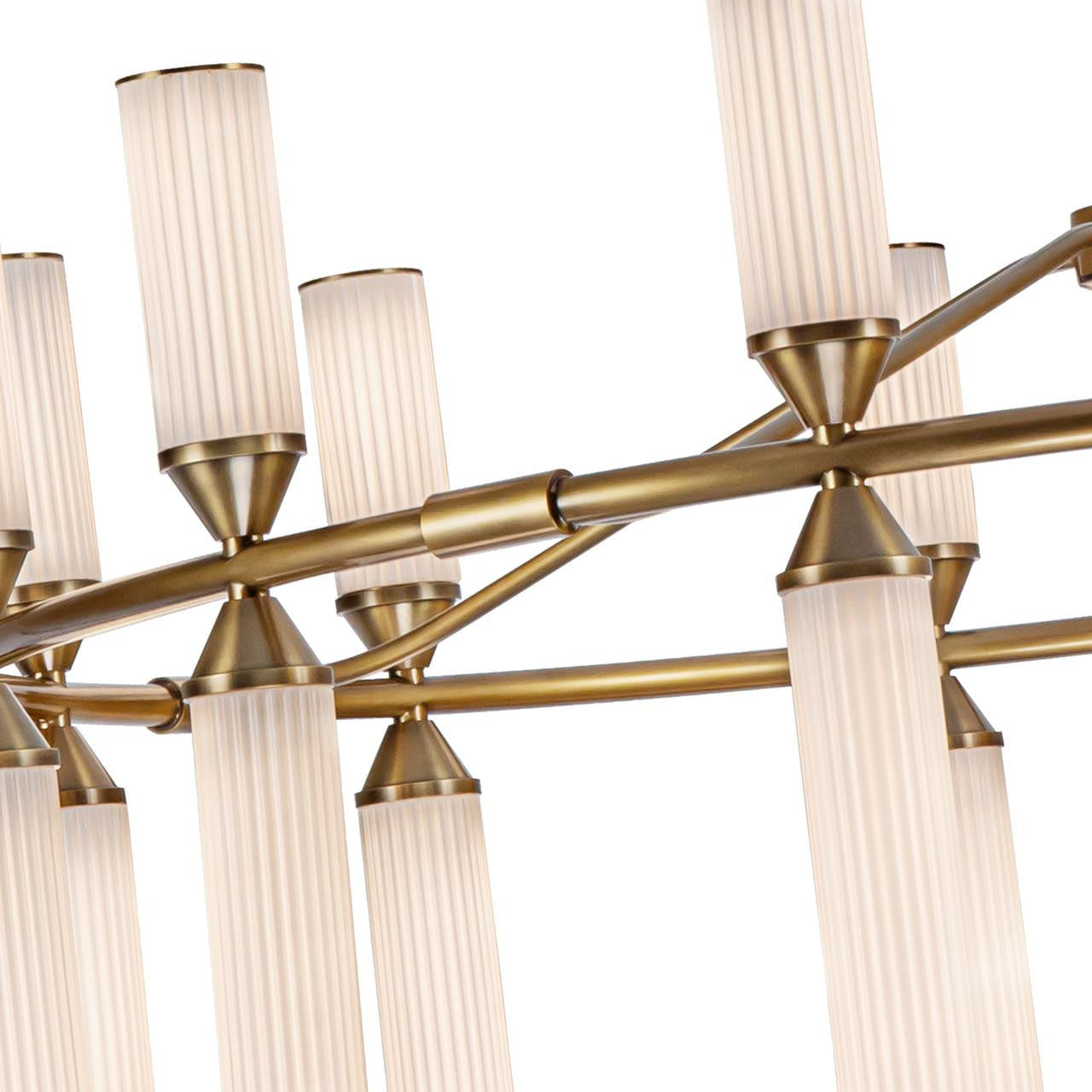 Antique Brass Glass chandelier - Evren Trace for dining room view 2