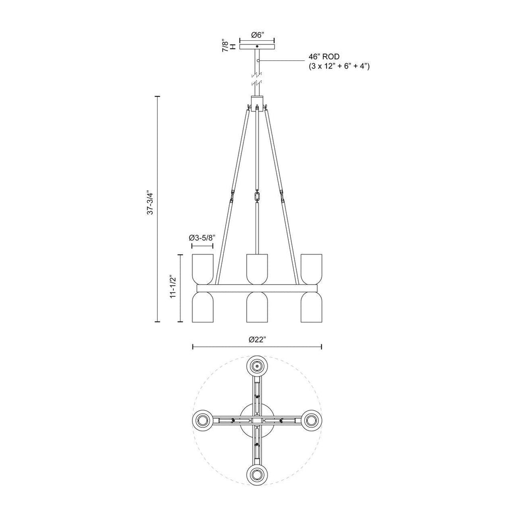 Antique Brass Crystal Candle chandelier - Noor Trace for dining room view 3