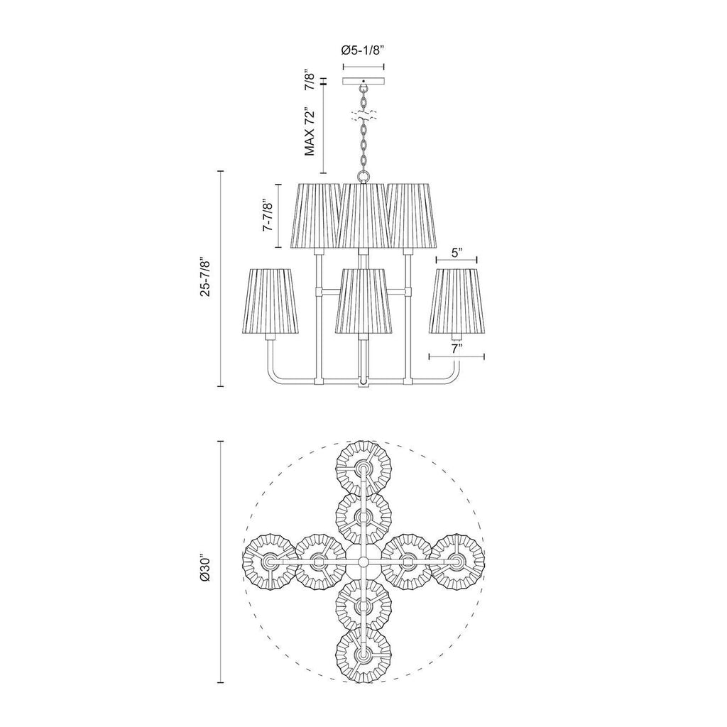 Silver Iron chandelier - Della Nest for dining room view 2