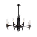 Matte Black Crystal Candle chandelier - Nova Trace for dining room view 1