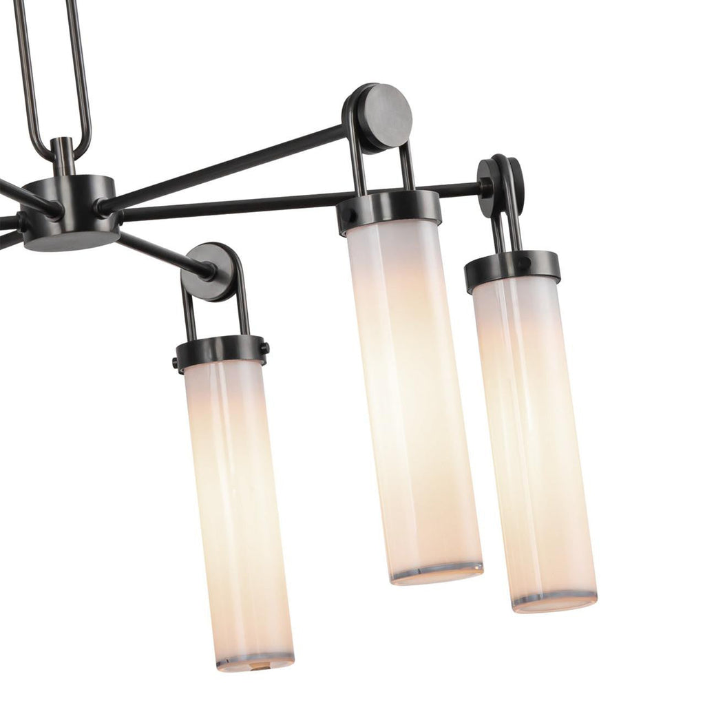 Bronze Glass chandelier - Paloma Trace for dining room view 4