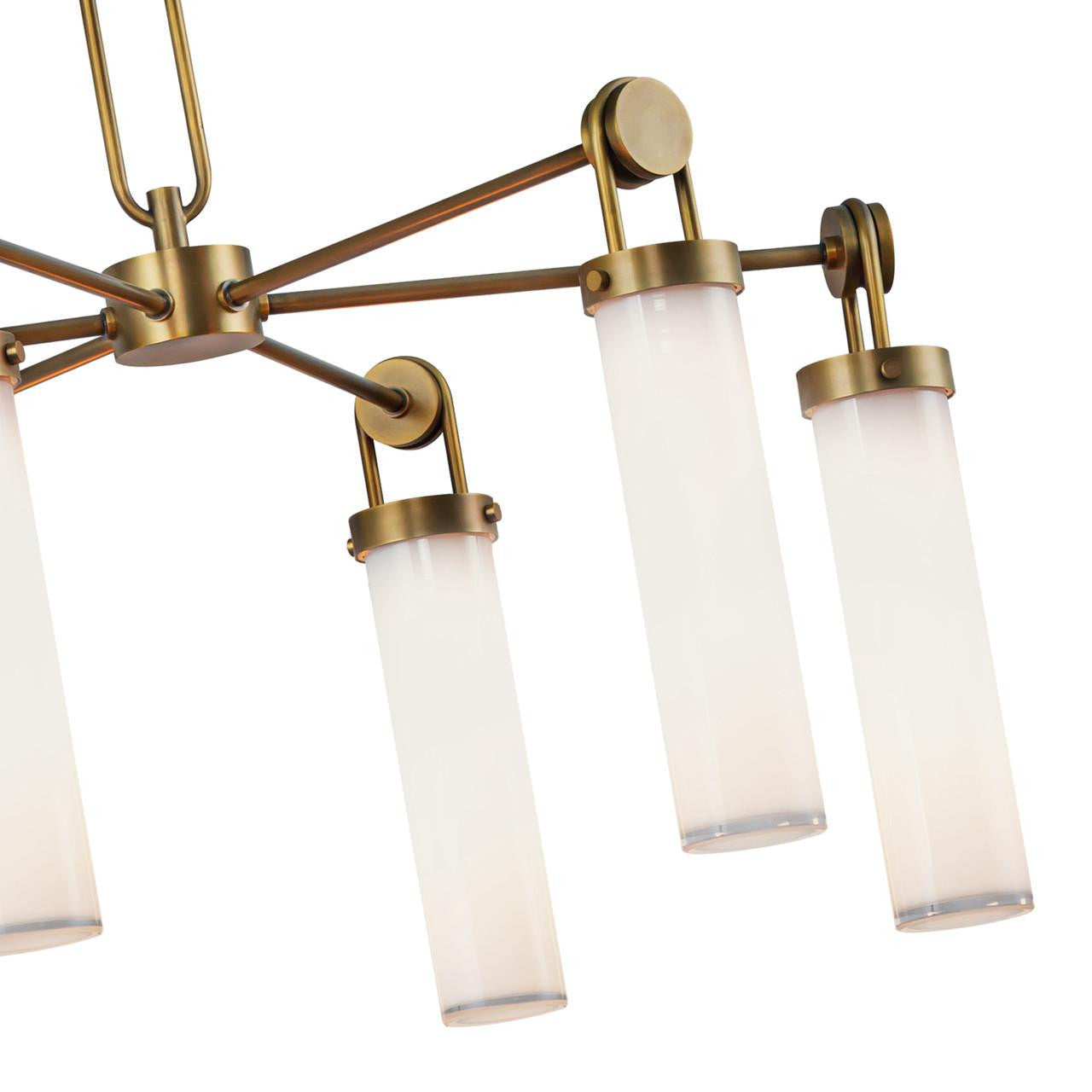 Antique Brass Glass chandelier - Evren Trace for dining room view 4