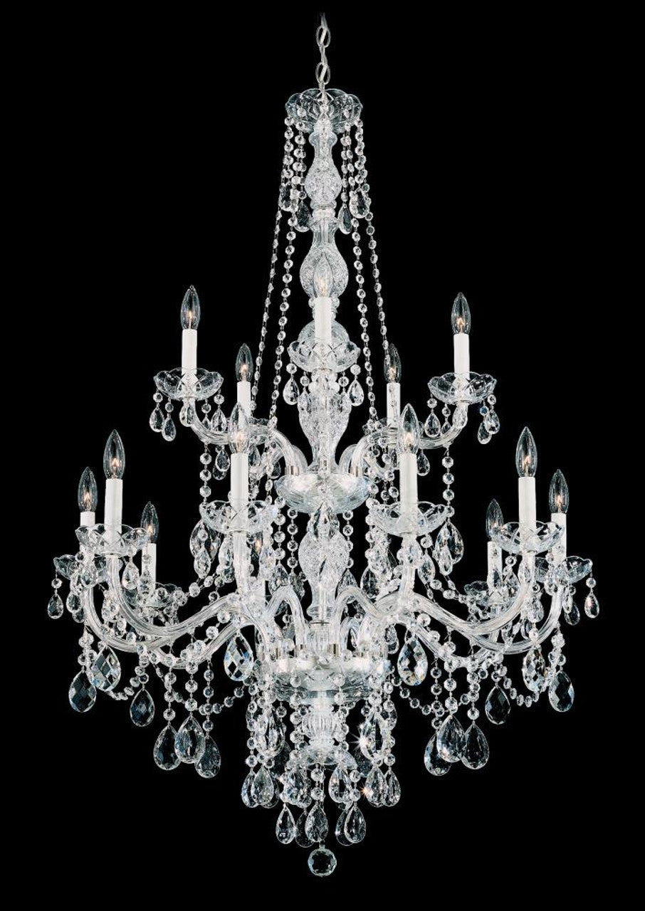 Clear Crystal Candle chandelier - Una Mist for dining room view 2