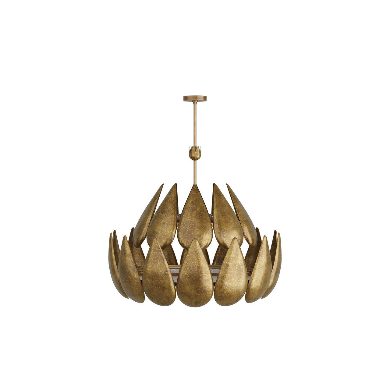 Antique Brass Acrylic Round chandelier - Yule Nest for dining room view 4