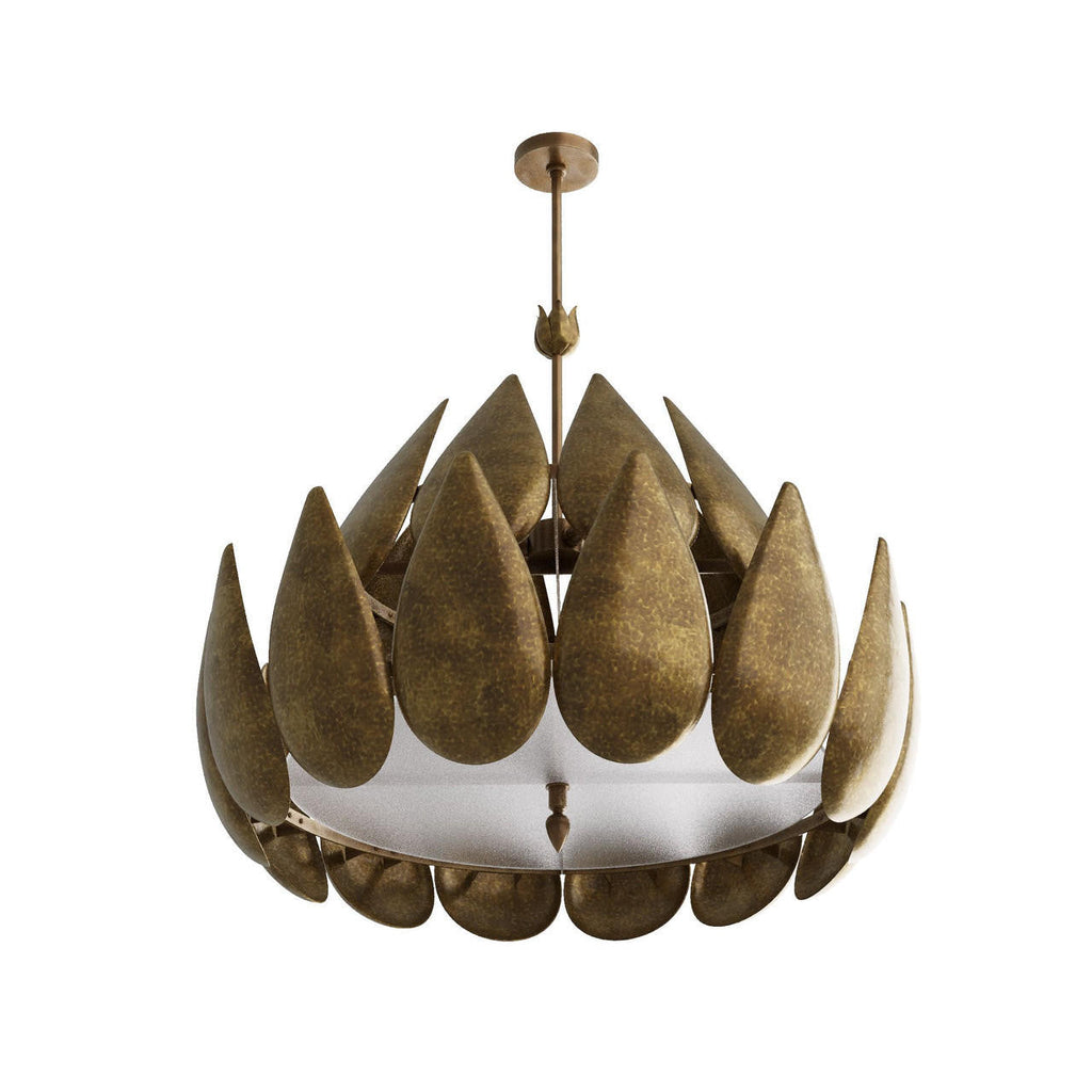 Antique Brass Acrylic Round chandelier - Yule Nest for dining room view 5