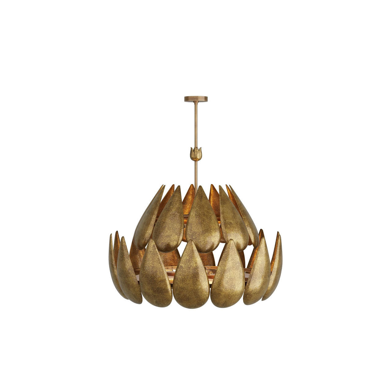 Antique Brass Acrylic Round chandelier - Yule Nest for dining room view 1