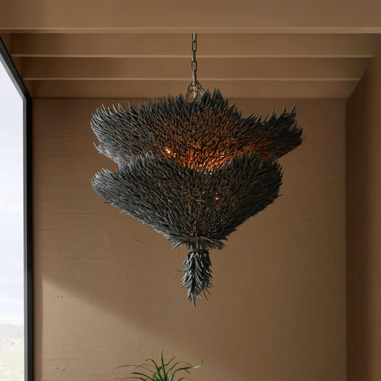 Clear Iron chandelier - Hollis Nest for dining room view 6