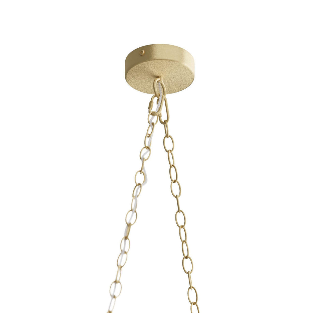 Antique Brass Wood Linear chandelier - Fiora Nest for dining room view 6
