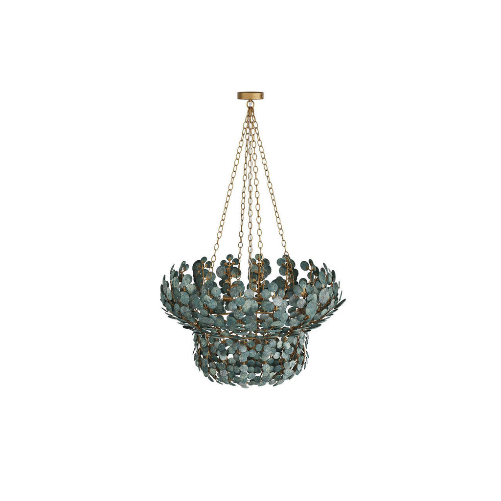 Antique Brass Iron Tiered chandelier - Dahlia Nest for dining room view 4