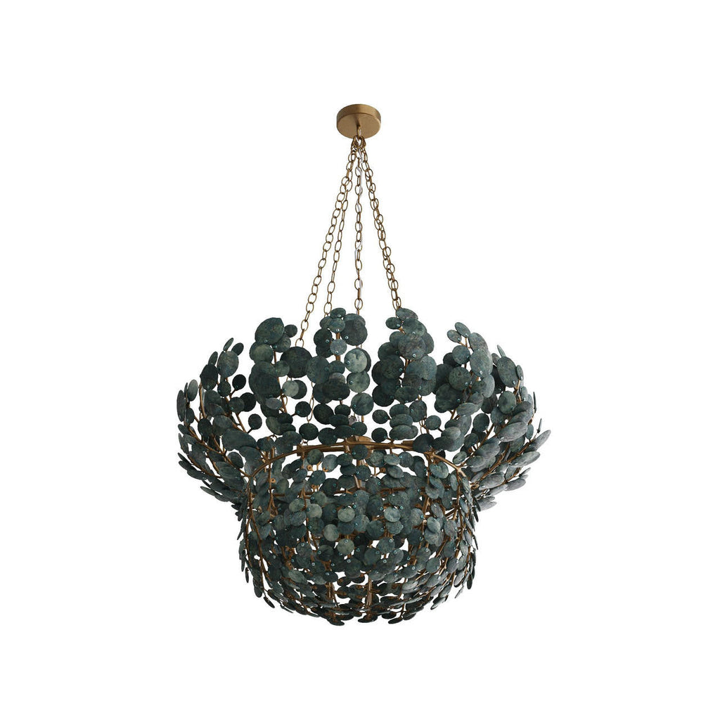 Antique Brass Iron Tiered chandelier - Dahlia Nest for dining room view 5