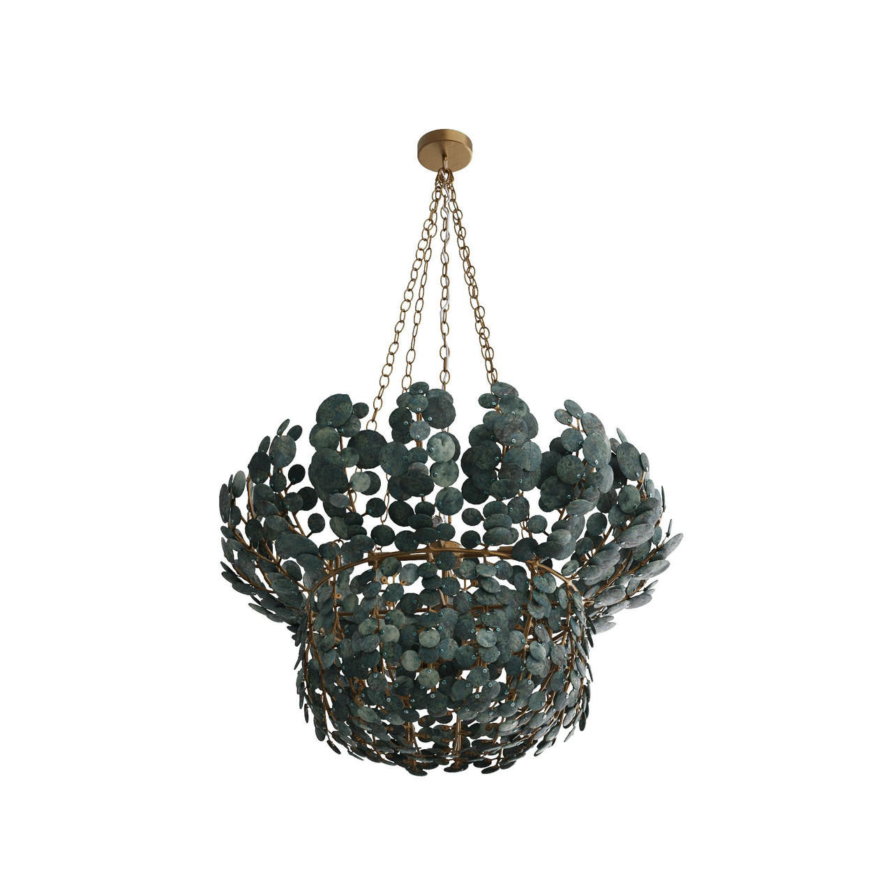 Antique Brass Iron Tiered chandelier - Dahlia Nest for dining room view 5