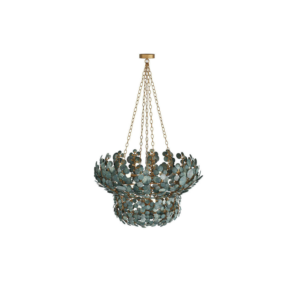 Antique Brass Iron Tiered chandelier - Dahlia Nest for dining room view 1