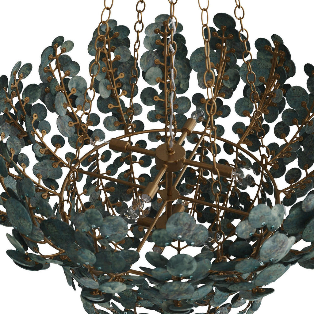 Antique Brass Iron Tiered chandelier - Dahlia Nest for dining room view 6