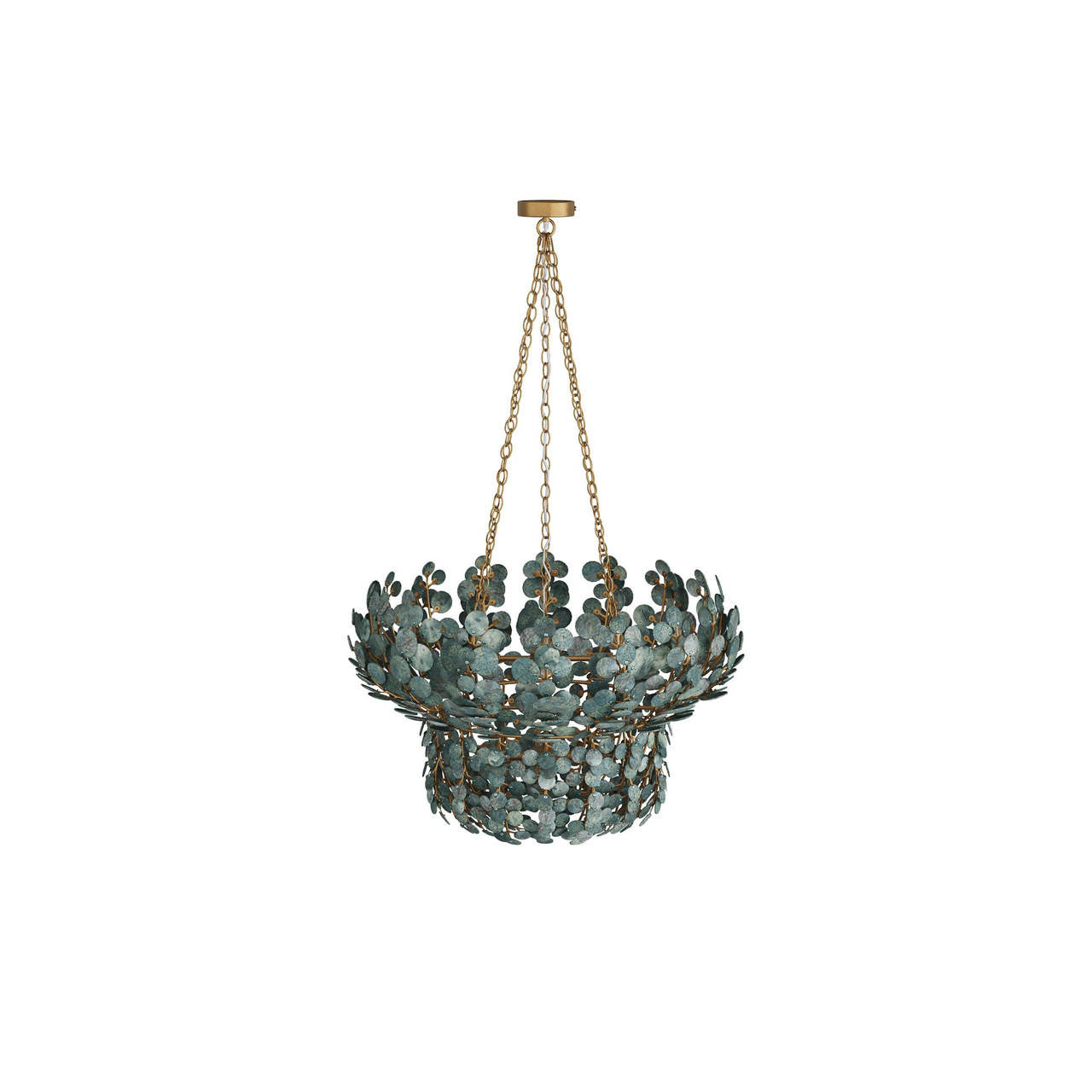 Antique Brass Iron Tiered chandelier - Dahlia Nest for dining room view 3