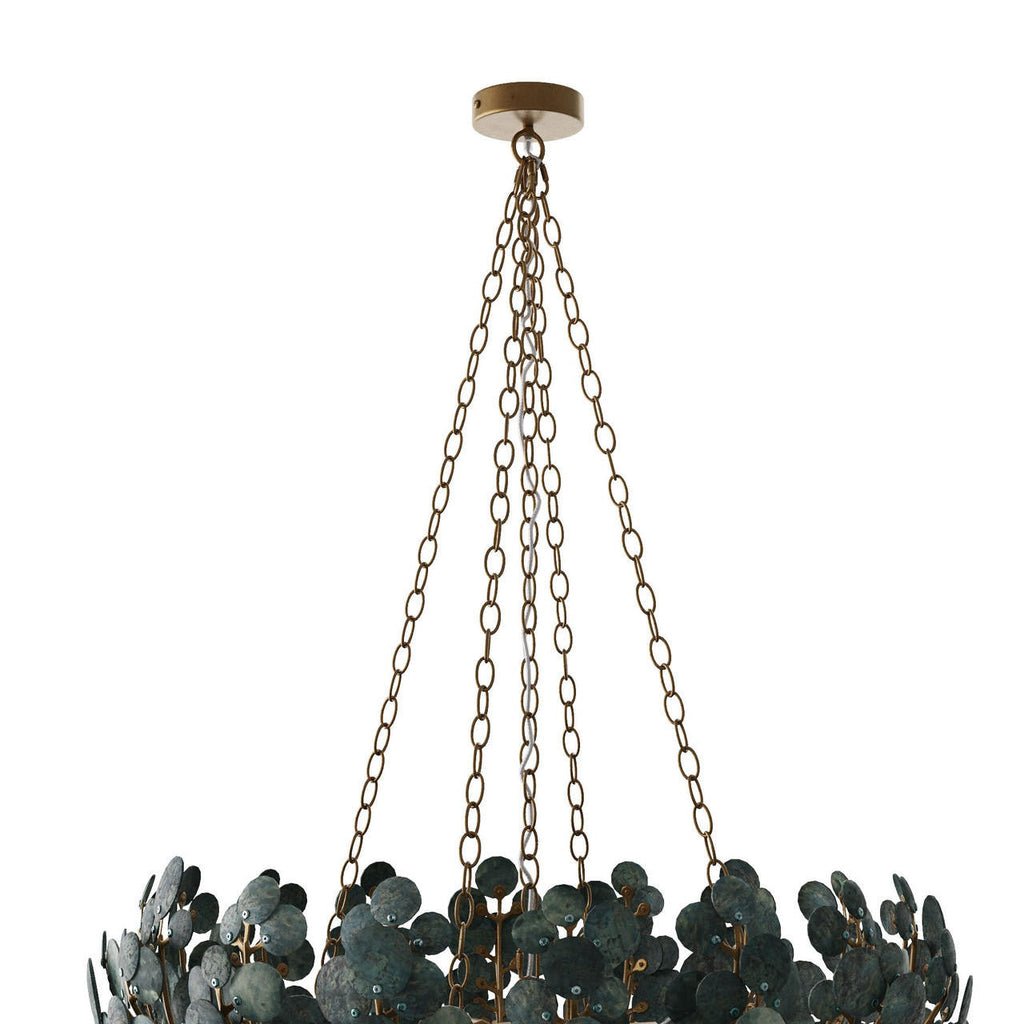 Antique Brass Iron Tiered chandelier - Dahlia Nest for dining room view 8