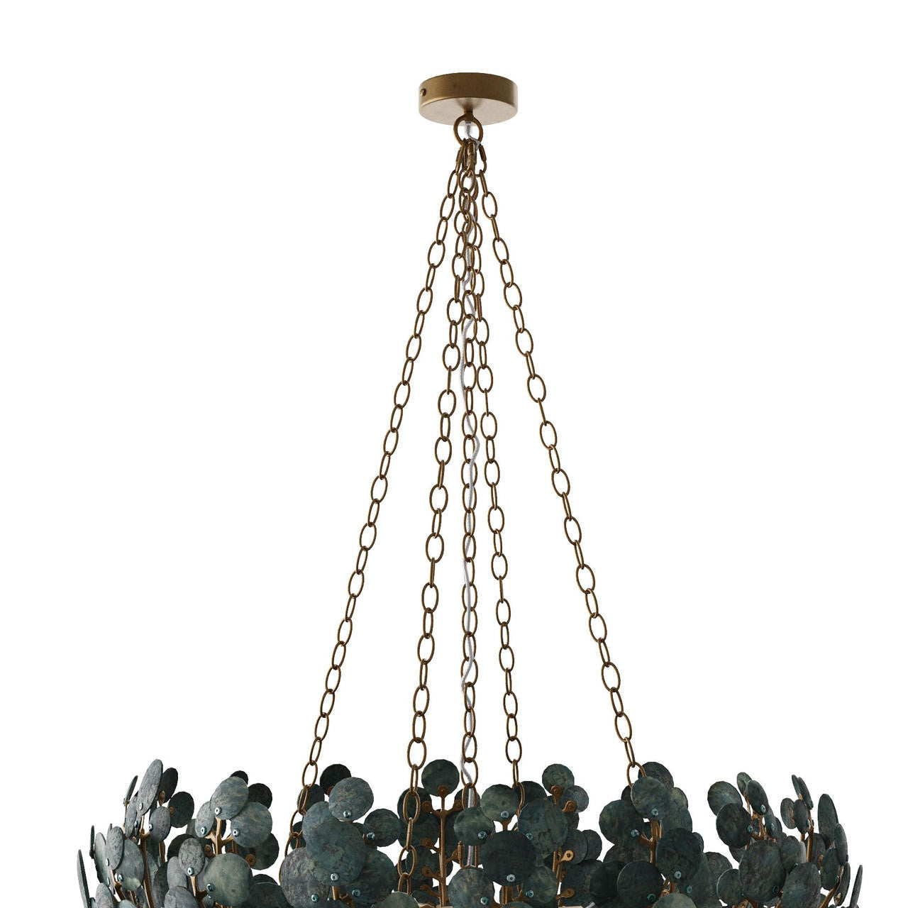 Antique Brass Iron Tiered chandelier - Dahlia Nest for dining room view 8