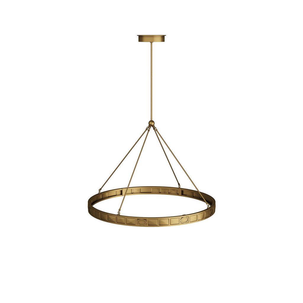 Antique Brass Glass Round chandelier - Linnea Nest for dining room view 1