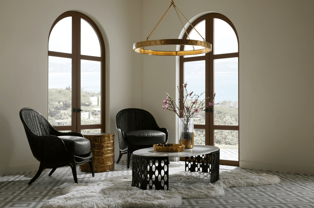 Antique Brass Glass Round chandelier - Linnea Nest for dining room view 8