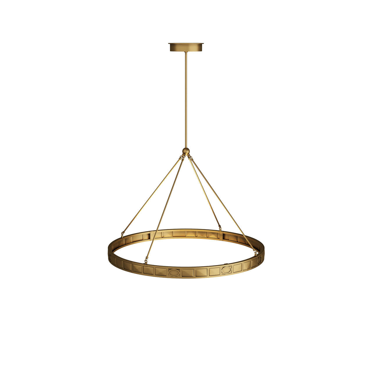 Antique Brass Glass Round chandelier - Linnea Nest for dining room view 3
